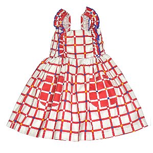 Vestido alças 2 bolsos  xadrez qaudriculado