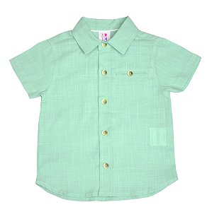 Camisa Manga Curta Bolso Embutido