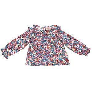 Bata floral manga longa babadinho