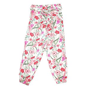 Calça estampa floral com faixa