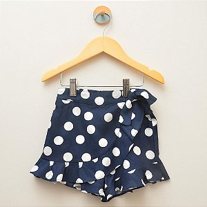 Short-saia de bolinhas