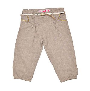 Calça linho com cintinho de couro