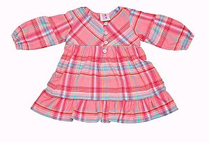 Vestido flanela xadrez com calcinha