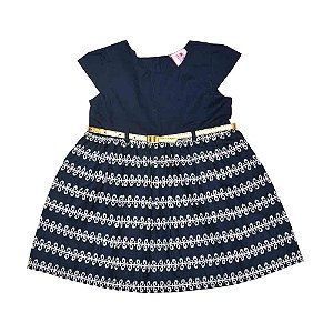 Vestido saia bordada com cintinho