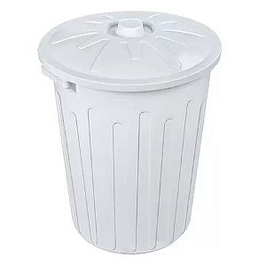 LIXEIRA C/ TAMPA BRANCA 65L