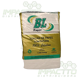 PAPEL TOALHA INTERFOLHADO  20 X 20 cm  1000 folhas 100% celulose Virgem - IBL20201C