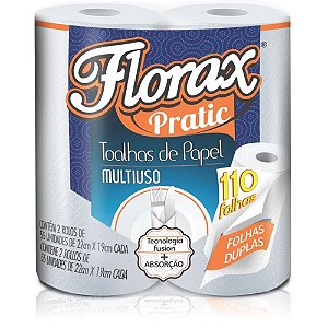 PAPEL TOALHA MULTIUSO com 2 rolos folha dupla 55 folhas