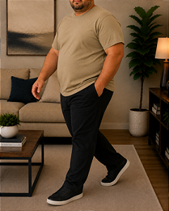 Calça Masculina Slagbaai e Plus Size Brim /Sarja Cintura de Elástico até (175 cm) Ref 850