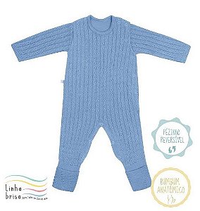 Macacão Bebê Tricot Azul Fofinho