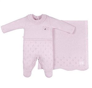 Saída de Maternidade Tricot Rosa Fofinho