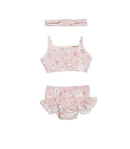 Conjunto Bebê Menina Banho de Sol Estampado Paraiso