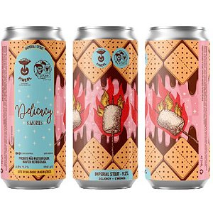Cerveja Pineal + Ripland Brewing Delicacy S'Mores Imperial Pastry Stout C/ Bolacha Graham Cracker, Marshmallow, Cacau e Baunilha Lata - 473ml