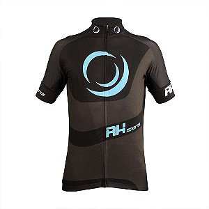 Camisa Ciclismo RH X3 Manga Curta Preto/Cinza