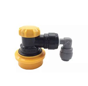 Kegland duotight 6.35mm (1/4 ") x Conector Ball Lock (preto + amarelo/líquido)