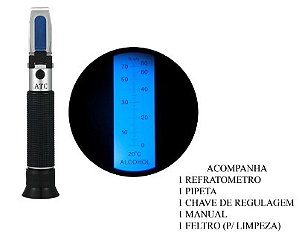 REFRATOMETRO DE ÁLCOOL 0 a 80%