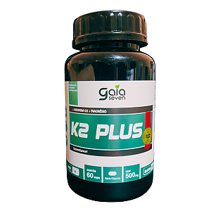 K2 Plus - Vitaminas K2 + D3 + Magnésio 60 Cápsulas Gaia Seven