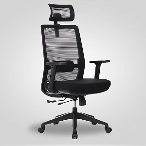 Cadeira Executiva Vitalis Plus Preta Ergonômica com Apoio de Cabeça - BLM142