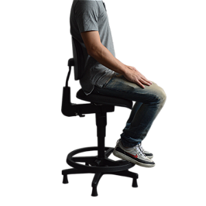 Banco Semi-Sentado com Encosto Ergonômico e Aro PRO