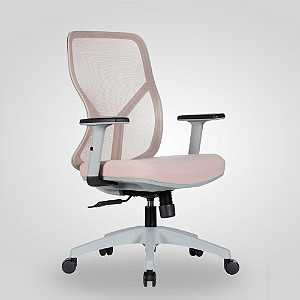 Cadeira de Escritório Ergonômica Nr17 Lina Diretor Cinza-Rosa