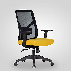 Cadeira de Escritório Ergonômica Nr17 Vértice Diretor amarelo