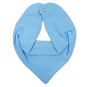 Babador Bandana Bebe Botao Ajustavel Azul Bebe