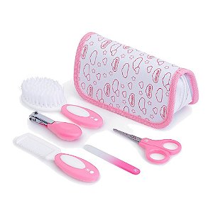 Kit Higiene 5 Peças Cuidados Bebe Manicure Pimpolho Menina