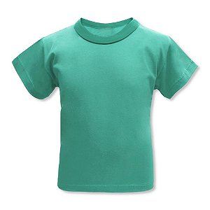 Camiseta Infantil Manga Curta Basica 100% Algodao Verde 4 a 8
