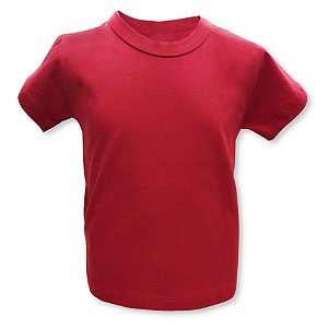 Camiseta Infantil Manga Curta Basica 100% Algodao Vermelho 4 a 8