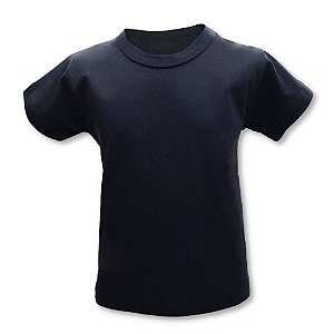 Camiseta Infantil Manga Curta Basica 100% Algodao Marinho P a G
