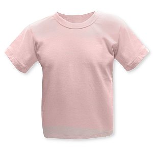 Camiseta Infantil Manga Curta Basica 100% Algodao Rosa 1 a 3 Anos