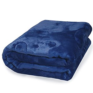 Cobertor Premium Alto Relevo 90x110cm Marinho