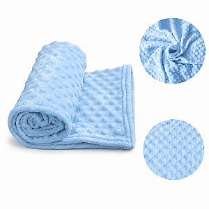 Manta Bebe Enxoval Infantil Menino Maternidade Bolinhas Azul 85cm x 1,15m