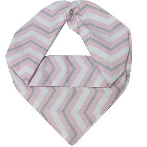 Babador Bandana Baby Chevron Rosa