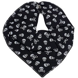 Babador Bandana Baby Caveira Preta