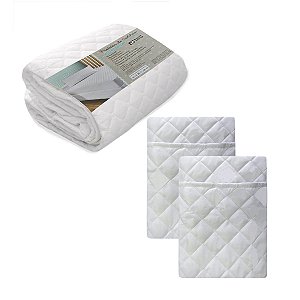 Capa Colchão Casal Box Standard  2 Capa de Travesseiro Branco Metalasse