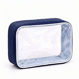 Necessaire organizador impermeável com zíper – tamanho médio para viagem, maquiagem e higiene pessoal