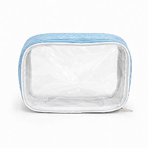 Necessaire Impermeável Transparente Pequena com Zíper – Organizador para Viagem, Maquiagem e Cosméticos