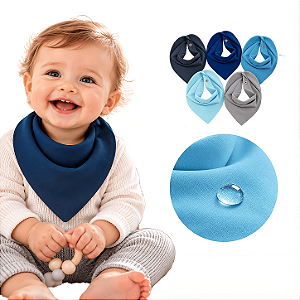 KIt 3 Babadores Bandana Impermeavel Bebe Menino Botão Pressão Cores Sortidas