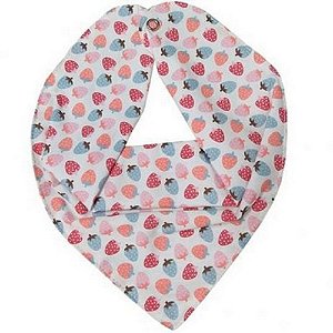 Babador Bandana Baby Deluxe Moranguinho Rosa e Azul