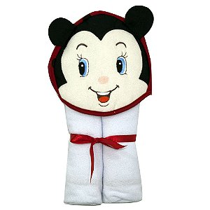 Toalha De Banho Kit Kolola Forrada Com Capuz Joaninha Bordado Vermelho