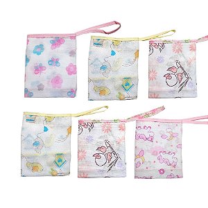 Toalha De Boca Kit 6 Peças Com Prendedor De Chupeta Caricia Baby Sortido Feminino