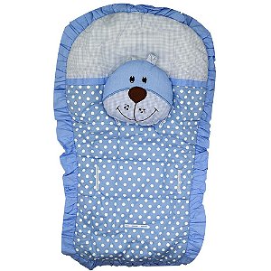 Capa Carrinho Bebe Bruna Baby Urso Azul Poa