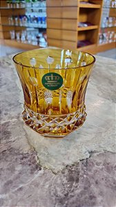 COPO WHISKY CRISTAL IMPERATTORE BY  STRAUSS - COR AMARELA - CX 1 PÇ
