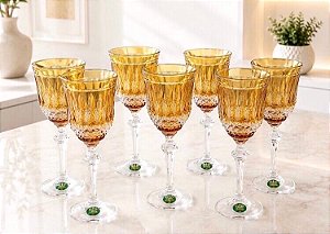 JOGO TAÇAS ÁGUA CRISTAL IMPERATTORE BY STRAUSS - COR AMARELO - CX 6 PCS