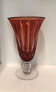 VASO CRISTAL STRAUSS  - COR RUBI  - 32 CM