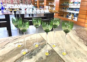 JOGO TAÇA LICOR CRISTAL STRAUSS- COR VERDE CLARO- CX 6 PCS