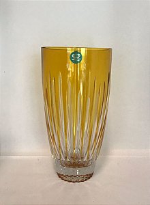 VASO CRISTAL IMPERATTORE BY STRAUSS  - COR AMARELO - 24 CM - CX 1 PÇ