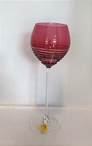 TAÇA VINHO BRANCO CRISTAL STRAUSS - COR RUBI  CX 1 PC