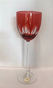 TAÇA VINHO BRANCO - CRISTAL  STRAUSS - COR VERMELHO - CX 1 PC