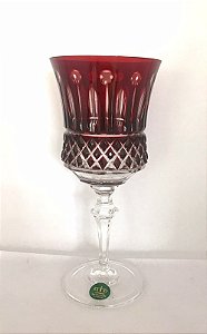 TAÇA  ÁGUA CRISTAL IMPERATTORE BY STRAUSS - COR VERMELHO- CX 1 PÇ